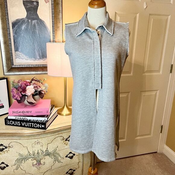 Drew Snap Button Split Front Tunic Size XS French Terry in Heather Gray NWOT - Picture 2 of 8